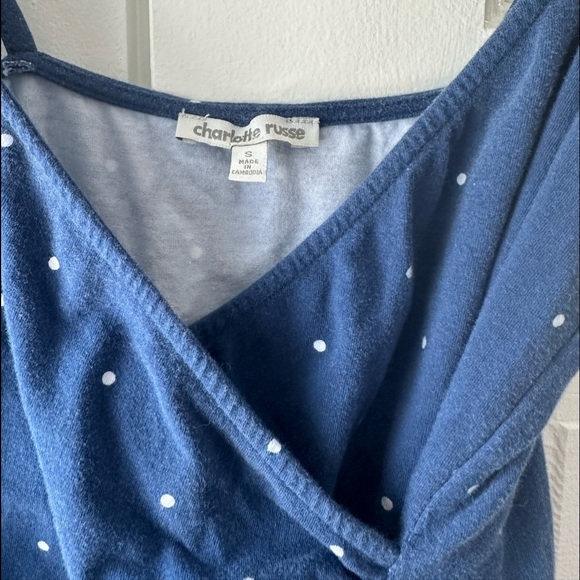 Dark blue and white polka dot dress - Picture 3 of 7